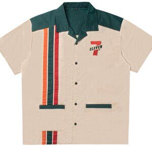Rare 7Collection Retro 7-Eleven Woven Button Up Short Sleeve Shirt – Mens XL